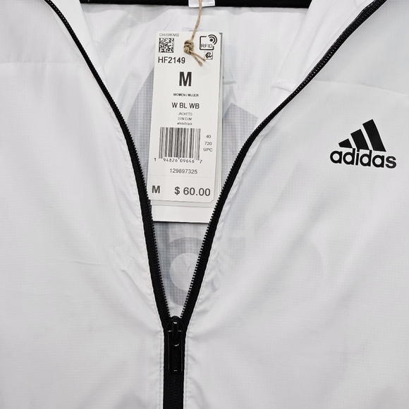 ADIDAS‎ Women's Aeroready White and Black Windbreaker Running Jacket Size M - Picture 2 of 15